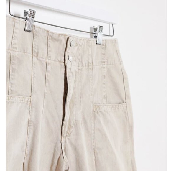 Free People Wide Leg Jeans in Pebble - Picture 3 of 8